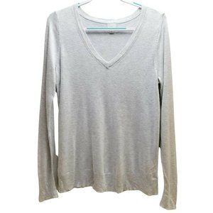 A New Day Women's Long Sleeve Lightweight V-Neck Sweater Size M Gray